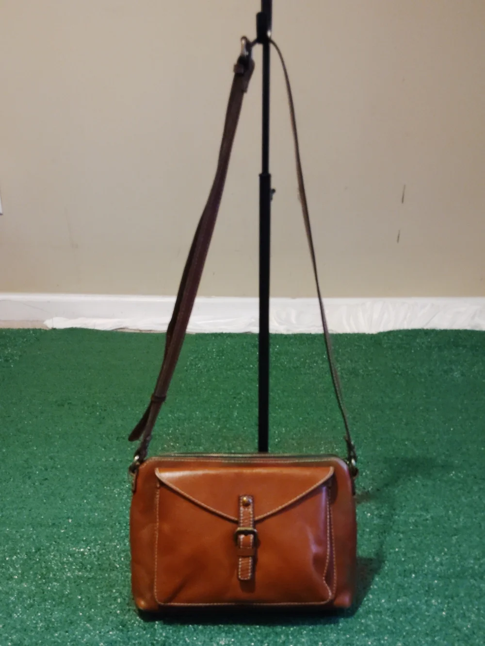 Classic Brown Leather Crossbody Bag - Patricia Nash